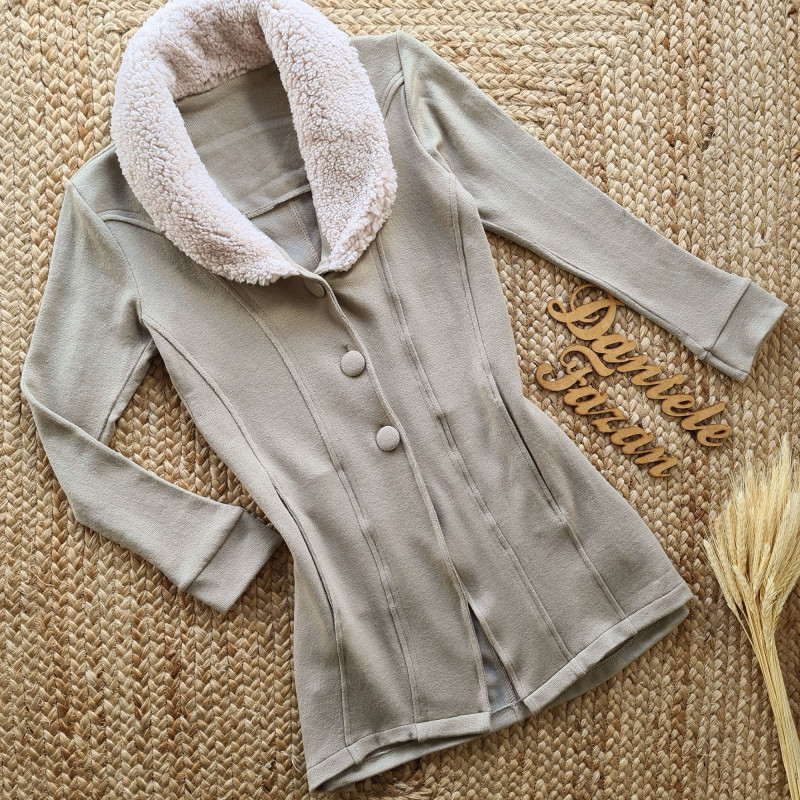 Sobretudo Tricot Neide-Nude-Tamanho Único