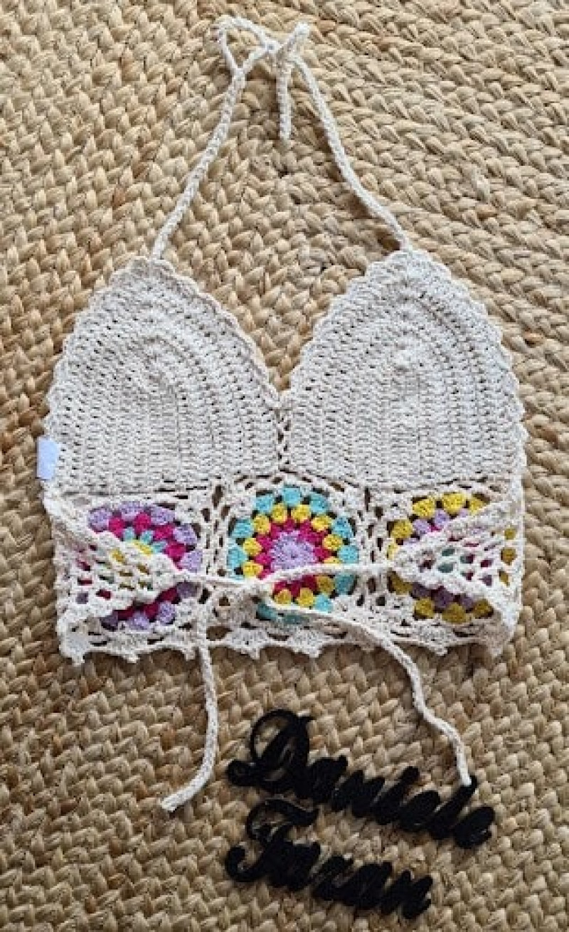 Top Crochê Flor 