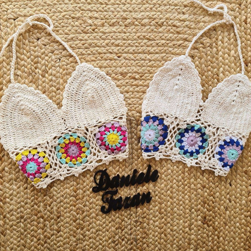 Top Crochê Flor 