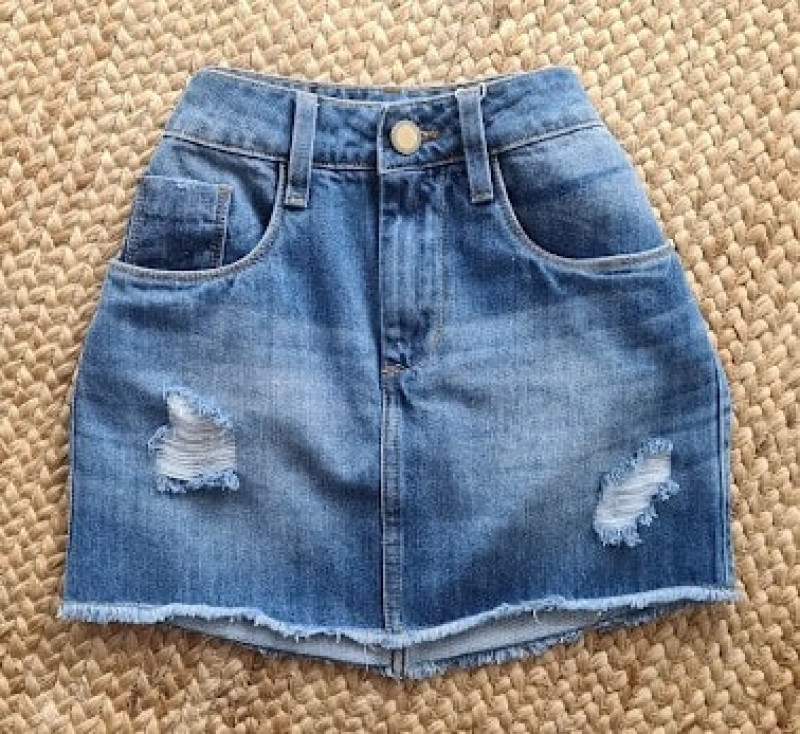 Saia Jeans Pétala 