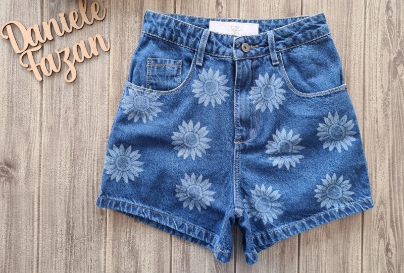 Short store jeans girassol