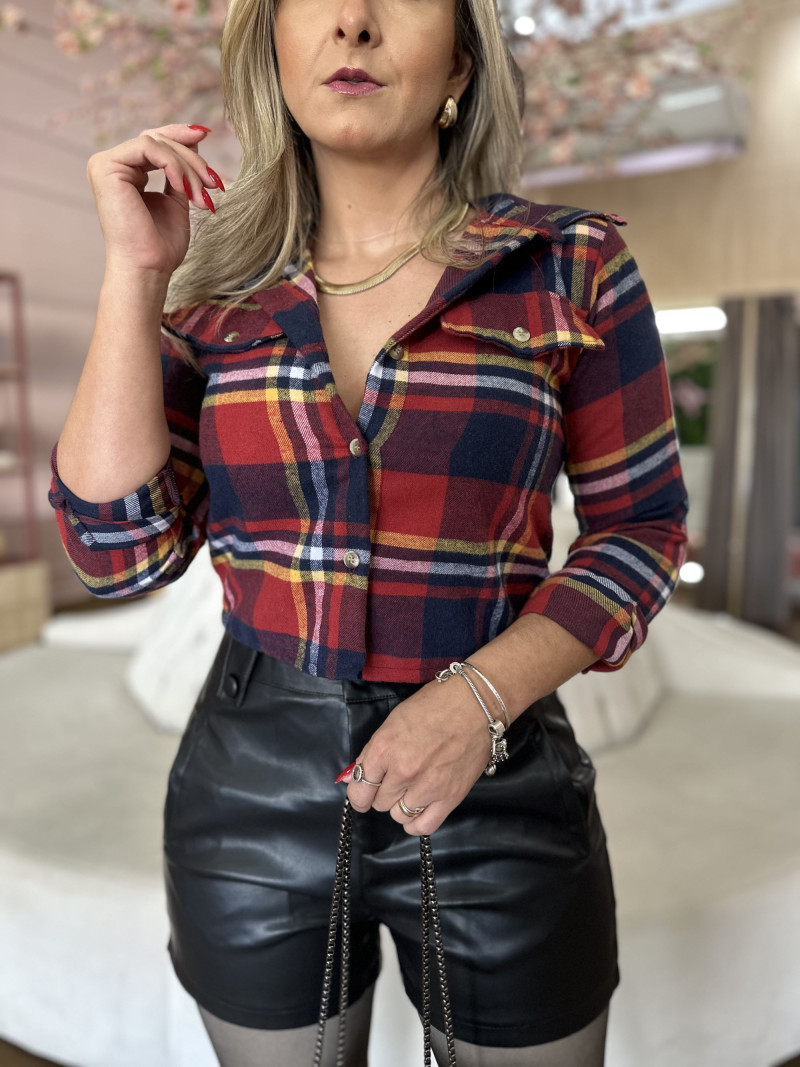 Cropped Camisa Xadrez Day
