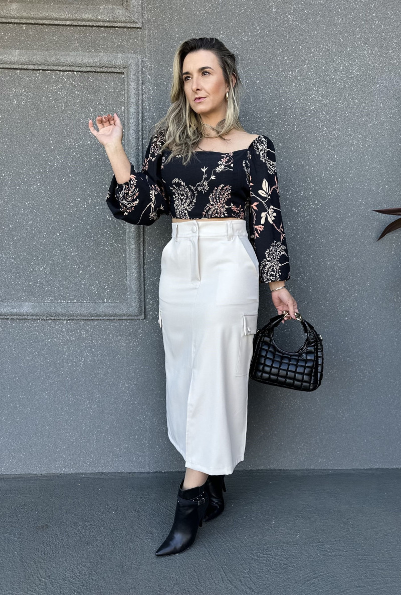 Saia lapis com bolso new arrivals