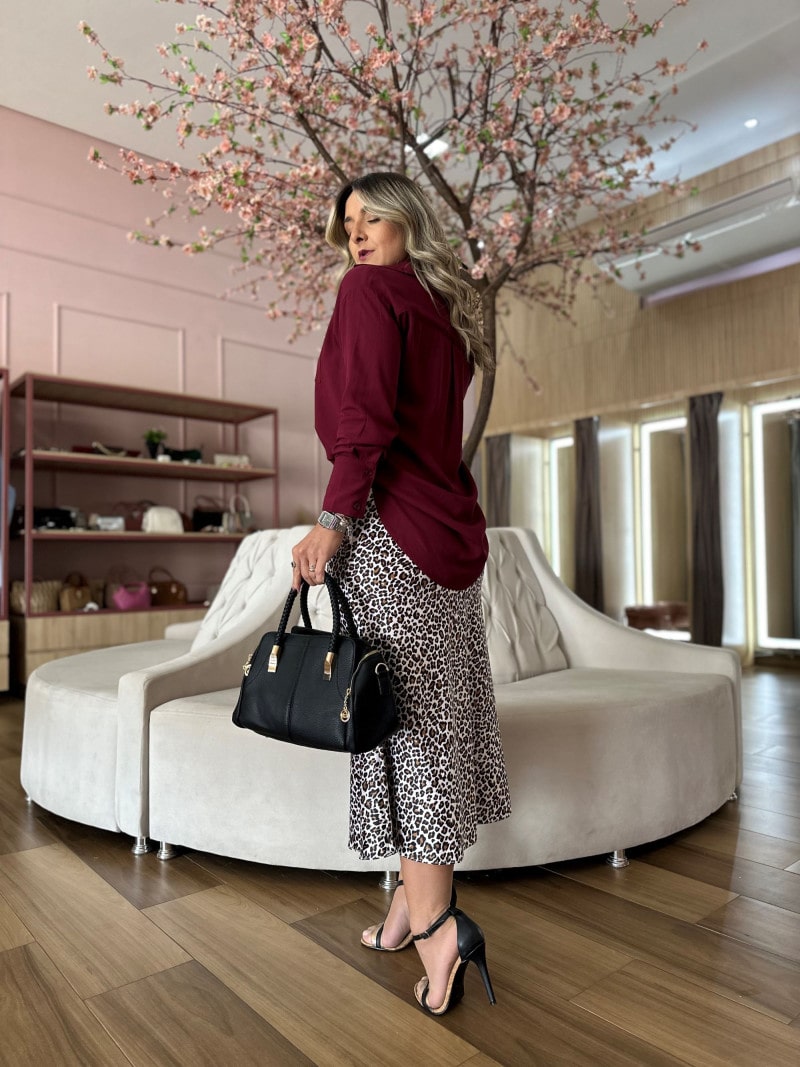 Saia Midi Animal Print Giulia