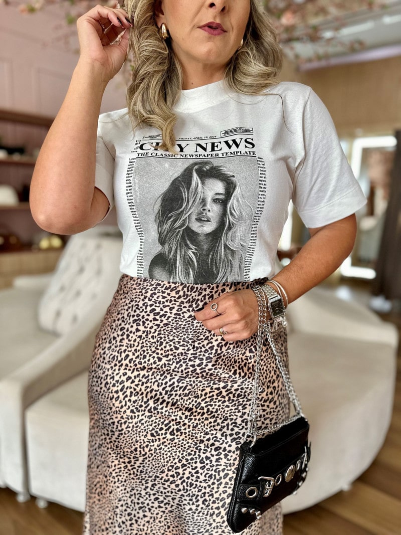 Saia Midi Animal Print Giulia