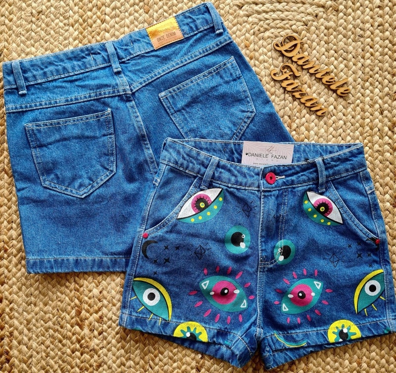 short jeans pintado