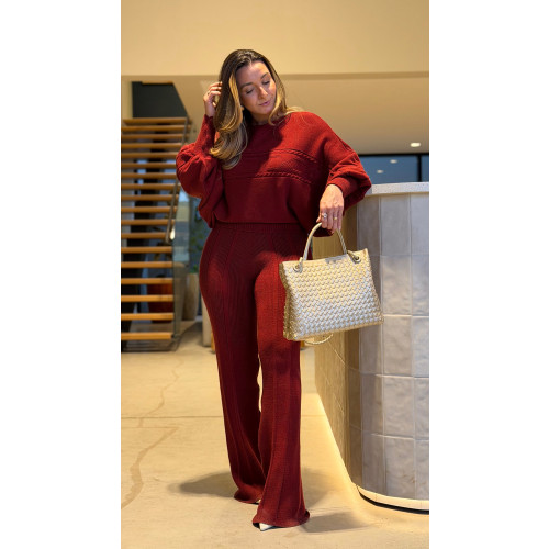 Conjunto Blusa E Calça Tricot Valentina