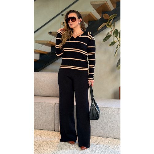 Conjunto Blusa E Calça Tricot Flávia