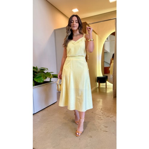 Conjunto Blusa e Saia Midi Manuela