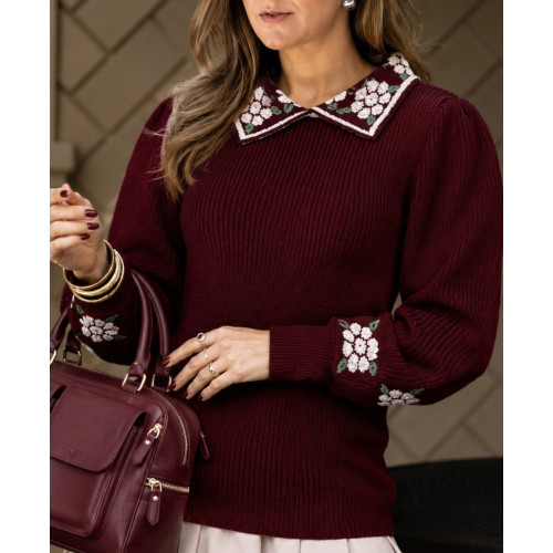 Blusa Tricot Detalhe Gola Mel