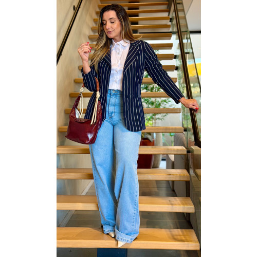 Blazer Alfaiataria Listrado Ravena