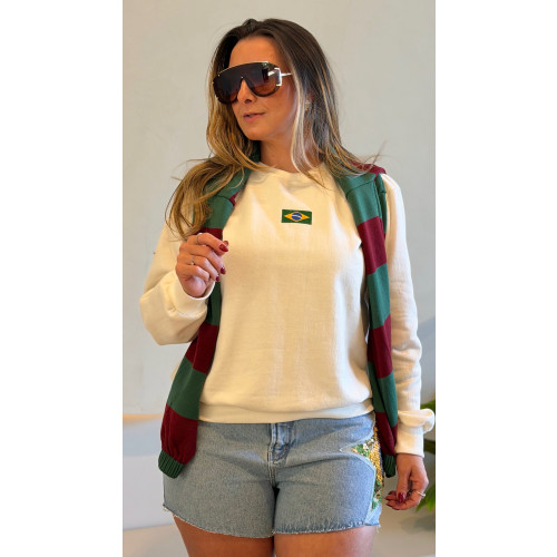 Blusa Moletom Bordado Brasil