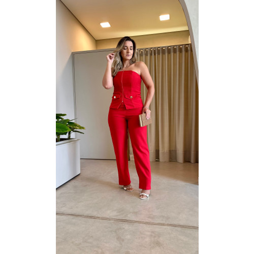 Conjunto Blusa E Calça Alfaiataria Vega