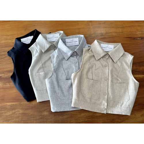 Colete Curto Linho Manú