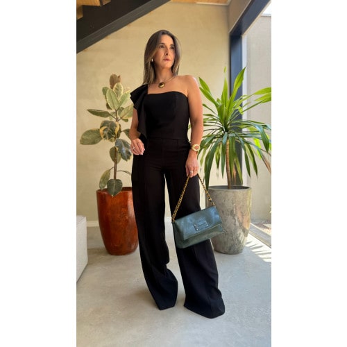 Conjunto Cropped Nula Manga E Calça Babi