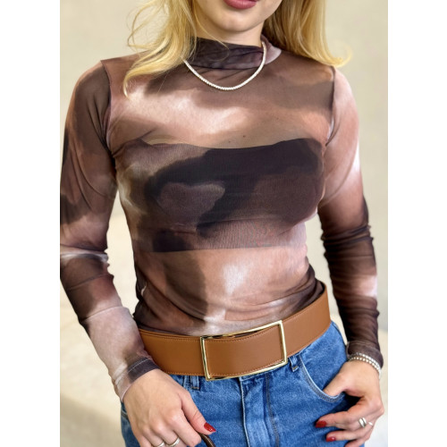 Blusa Tule Estampada Cacharrel 