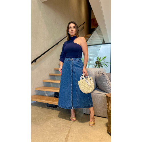 Saia Jeans Midi Geovana
