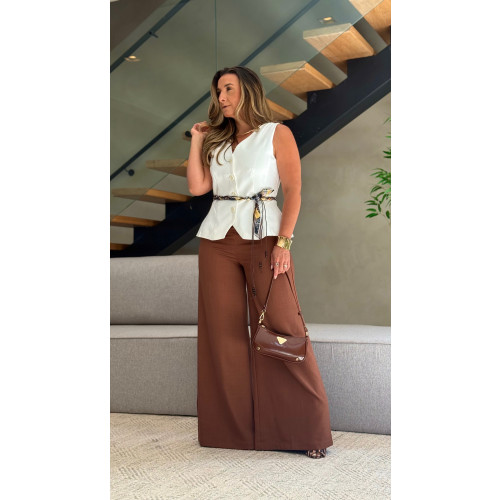 Calça Pantalona Com Lenço Ana