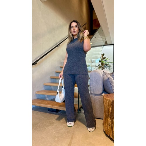 Conjunto Colete E Calça Tricot Fer