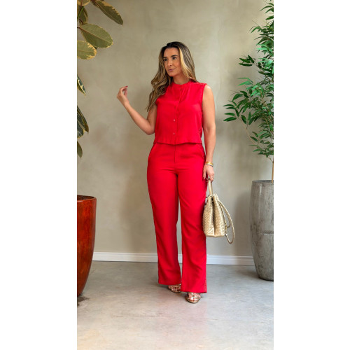 Conjunto Regata E Calça Detalhe Renda Flay 