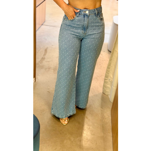 Calça Wide Detalhe Gigi