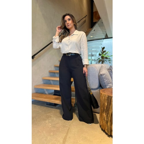 Calça Pantalona Com Cinto Melissa