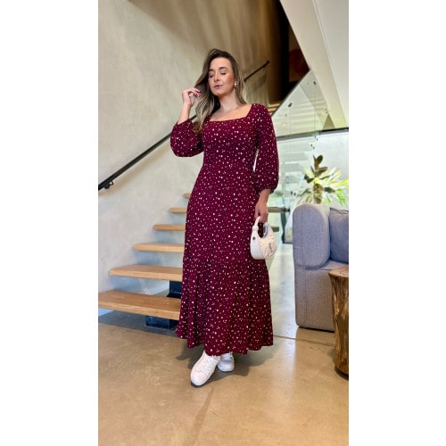 Vestido Midi Manga 3/4 Marifer