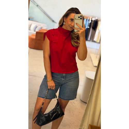 Blusa Gola Alta Botões Daniela