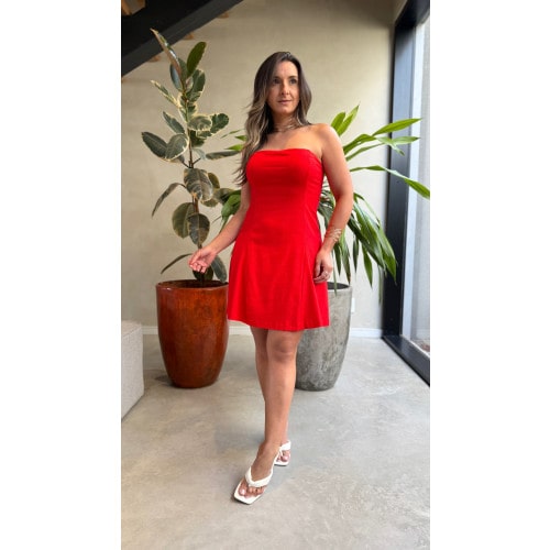 Vestido Linho Tomara Que Caia Dri