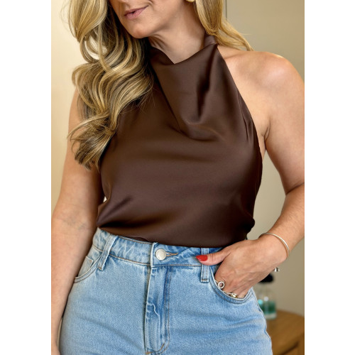Blusa Frente Única Acetinada Cíntia 