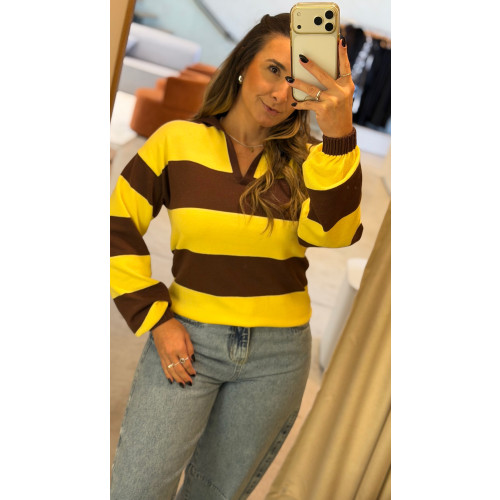 Blusa Tricot Manga Longa Flávia Cores