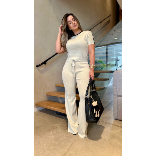 Conjunto Blusa E Calça Tricot Livia
