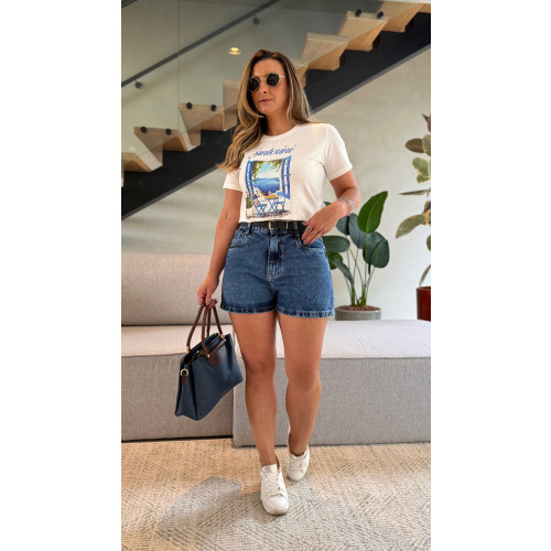 Short Jeans Com Cinto Bruna