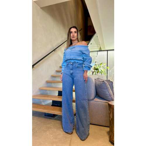 Calça Jeans Wide Leg Kiara