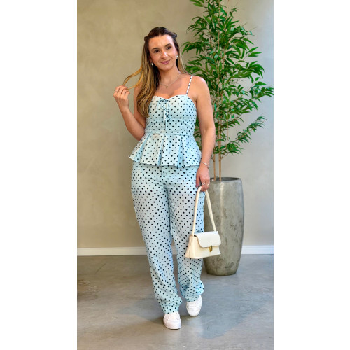 Conjunto Blusa E Calça Poá Mari