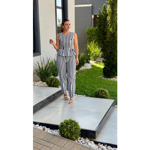 Conjunto Blusa E Calça Listrada Yolanda 