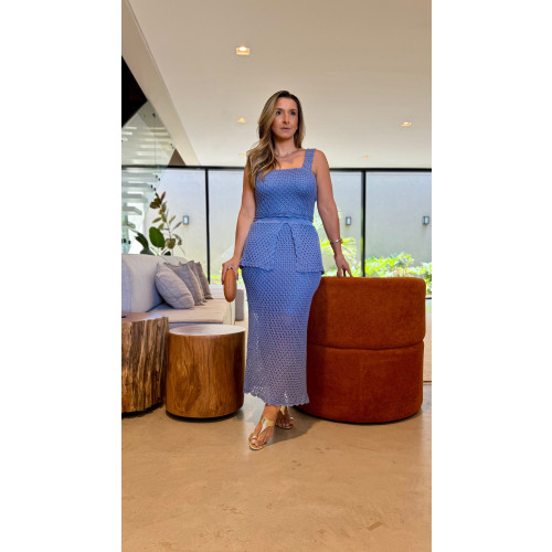 Conjunto Cropped E Saia Tricot Loren