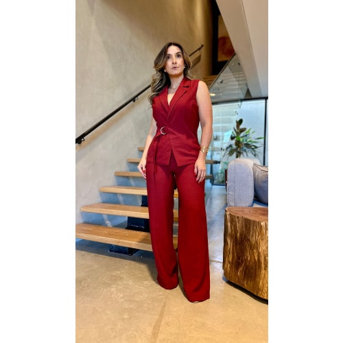 Conjunto Blusa Transpassada E Calça Fernanda
