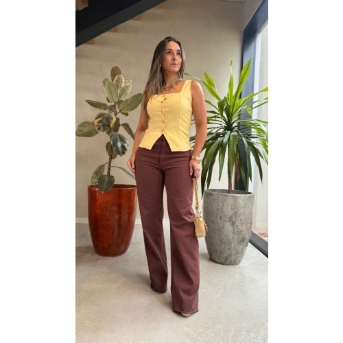 Calça Jeans Wide Leg Luna