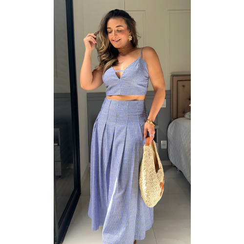 Conjunto Cropped E Saia Marifer