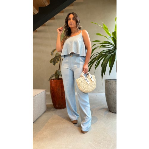 Conjunto Cropped E Calça Tatiane