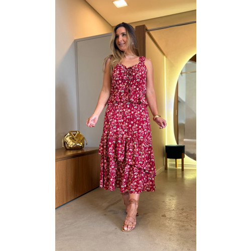 Conjunto Cropped E Saia MIdi Maya