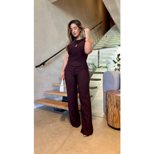 Conjunto Blusa E Calça Pantalona Kely