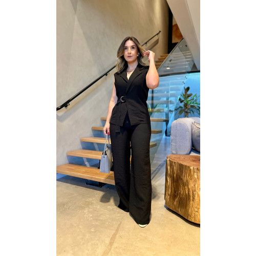 Conjunto Blusa Transpassada E Calça Fernanda