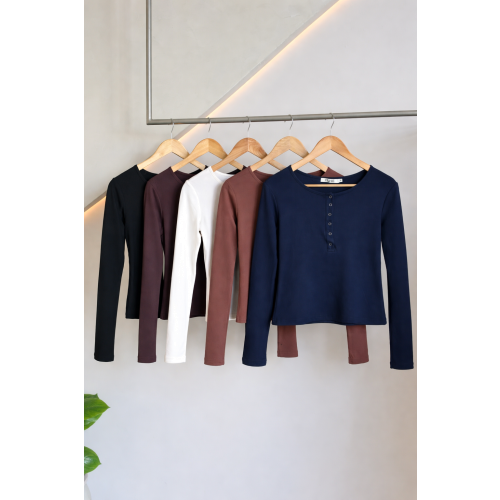 Blusa Manga Longa Detalhe Botões