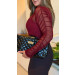 Body Tule Manga Longa Amanda