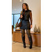 Conjunto Colete E Shortsaia Couro Amanda