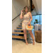 Conjunto Cropped E Short Linho Bordado Noemi