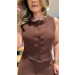 Conjunto Colete E Saia Midi Rebeca