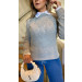 Blusa Manga Longa Tricot Detalhe Perolas